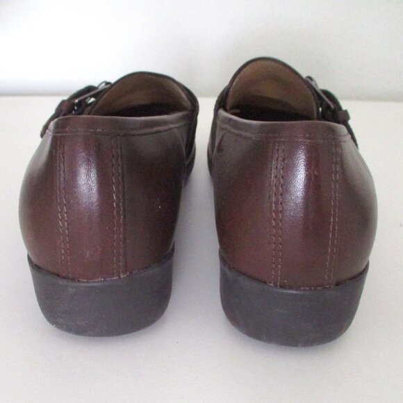 Bass sunjunsoft "Silka" Womens Brown Leather Flat Buckle Loafer NWOB - Size 7M - Picture 7 of 8